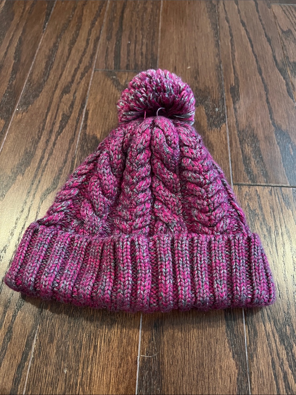 Kids Pom Knit Beanie - Pink